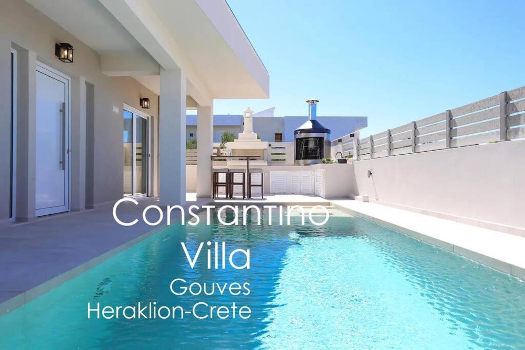 Villa Constantino With Heated Pool Kato Gouves Bagian luar foto